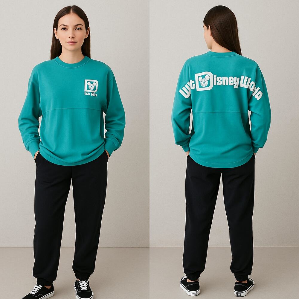 Walt Disney World Spirit Jersey Green White Logo Disney Parks Adult Size Small